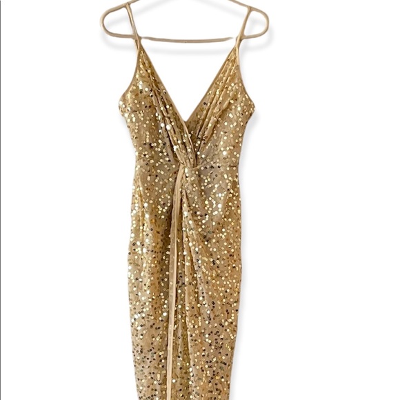 Asos Sequin Gold Dress - Picture 5 of 9